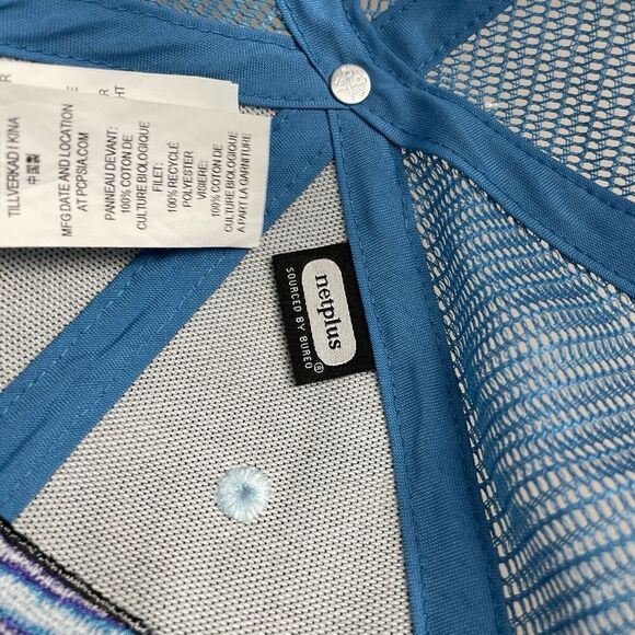 Patagonia Hat Mens Blue Cap Snapback Net Plus Embroidered Logo Mesh Trucker - Picture 7 of 8